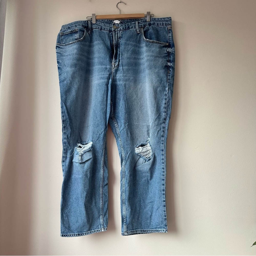 Good American Women's Straight Leg Blue Jeans
